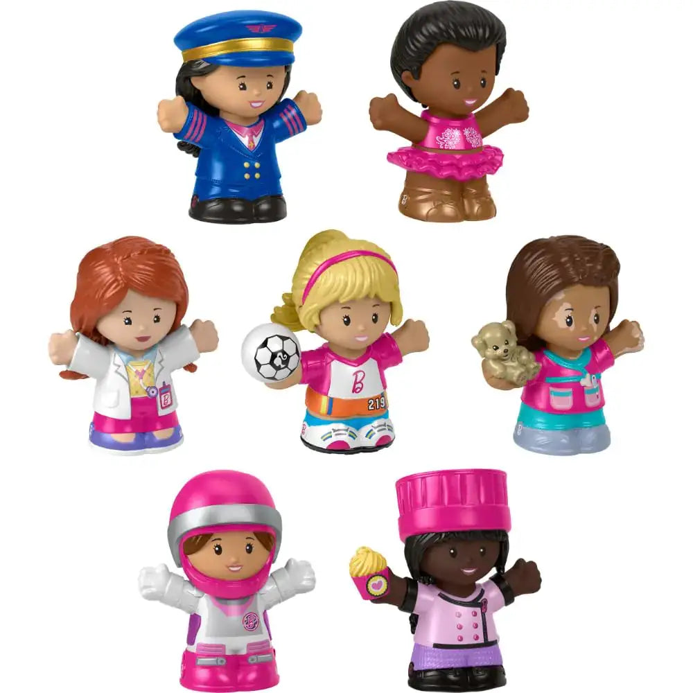 Fisher-Price Little People Barbie Toddler Toys You Can Be Anything Figure Pack 7 Characters for Pretend Play Ages 18+