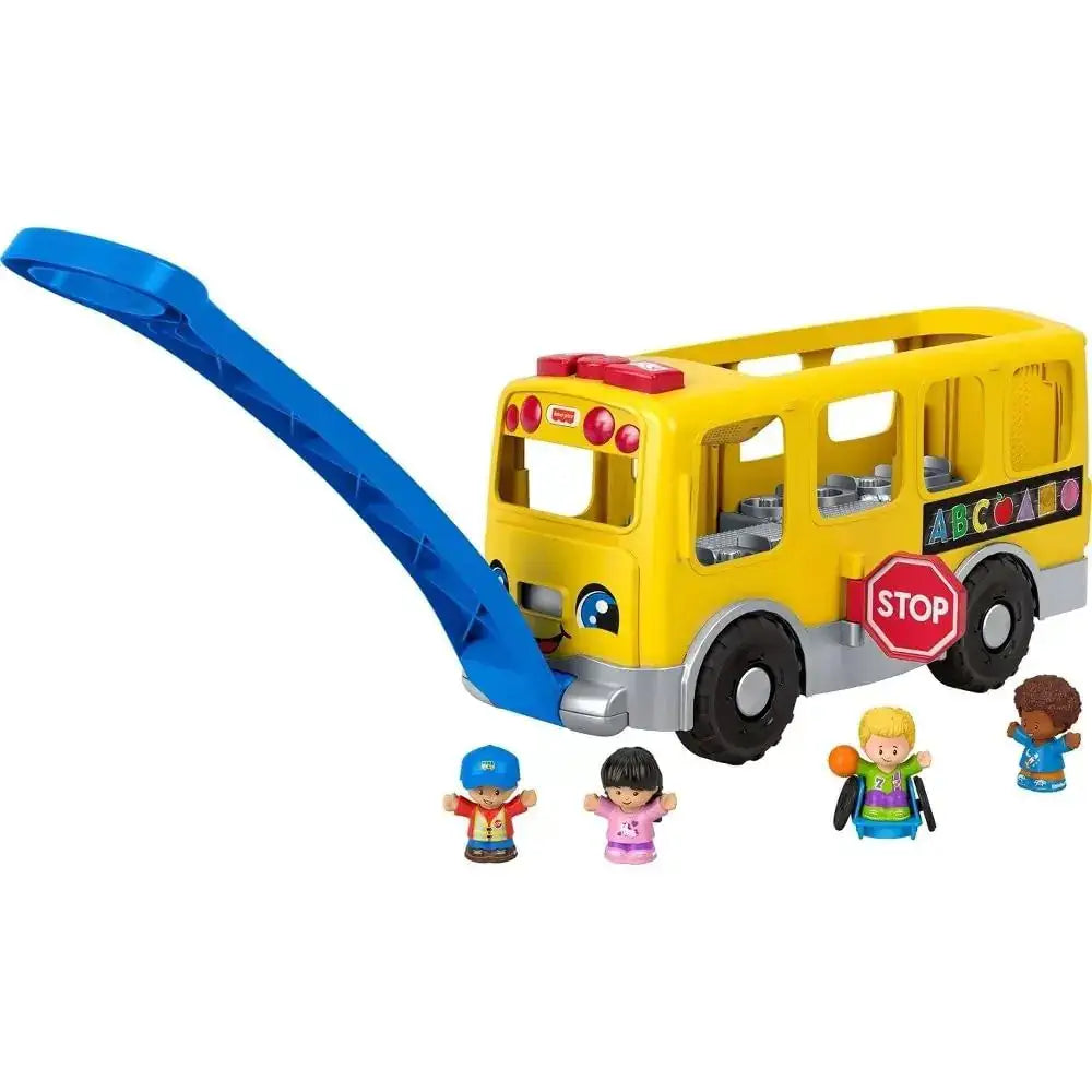 Fisher-Price Little People Toddler Learning Toy Big Yellow Bus Musical Pull-Along Vehicle for Pretend Play Kids Ages 1+