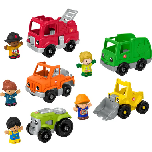 Fisher-Price Little People Toddler Playset Activity Vehicles Set with 10 Toys for Preschool Pretend Play Kids Ages 1+