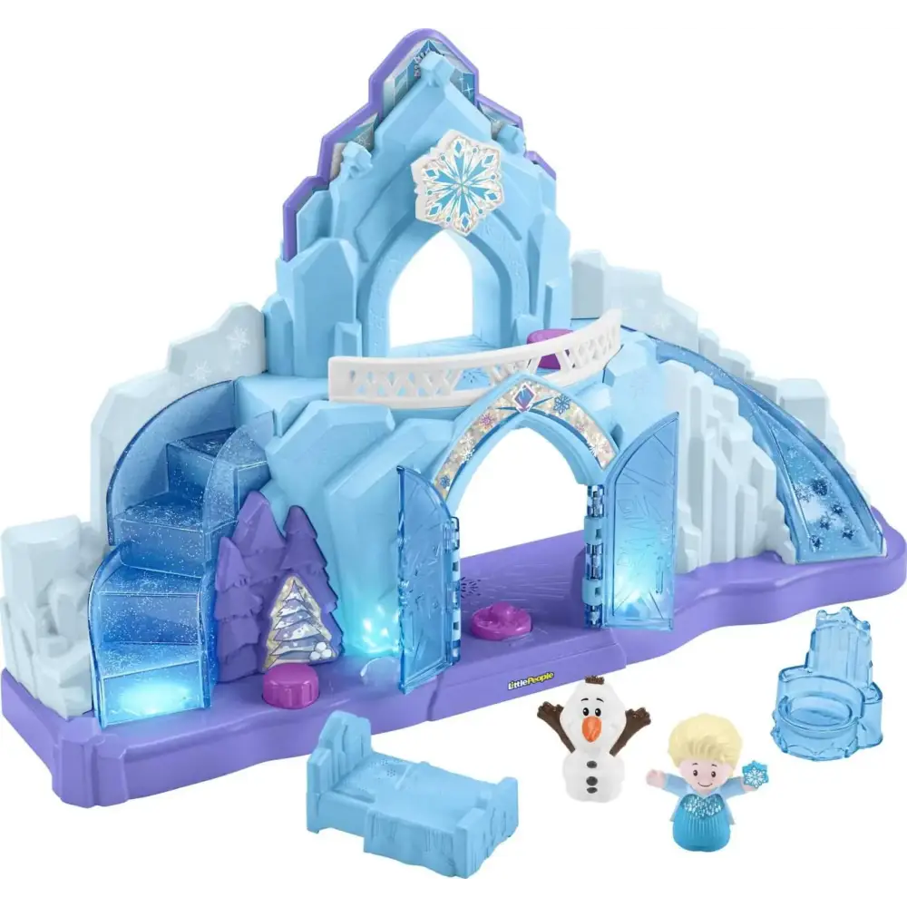 Fisher-Price Little People Toddler Toy Disney Frozen Elsa’s Ice Palace Musical Playset with Figures for Pretend Play