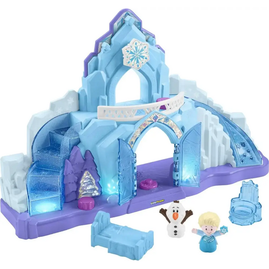 Fisher-Price Little People Toddler Toy Disney Frozen Elsa’s Ice Palace Musical Playset with Figures for Pretend Play