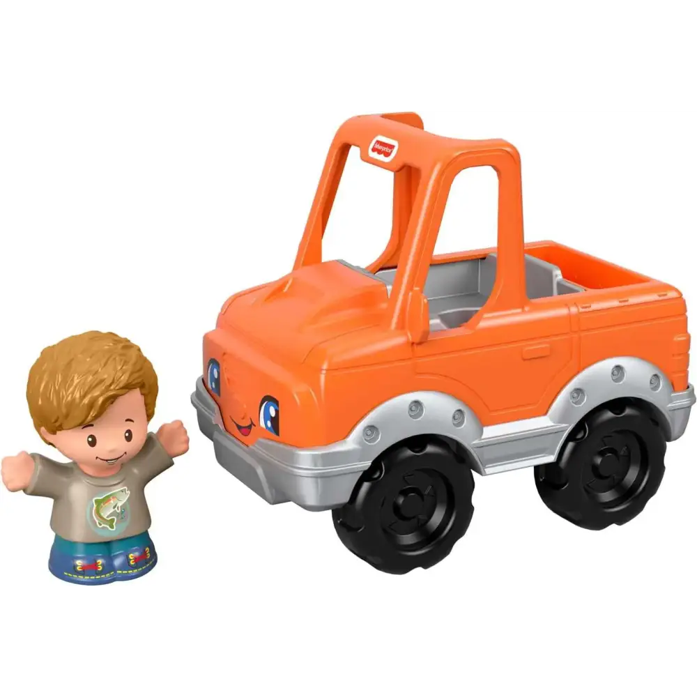 Fisher-Price Little People Toddler Toy Help A Friend Pick Up Truck Orange Vehicle & Figure for Pretend Play Ages 1+