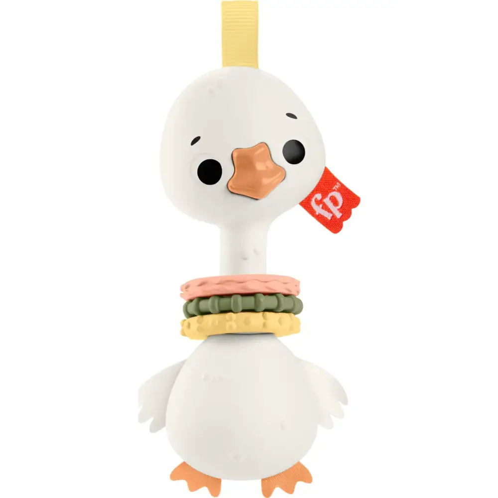 Fisher-Price Newborn Toy Clack & Quack Goose Animal Themed Baby Rattle for Developmental Play Infants Ages 3+ Months