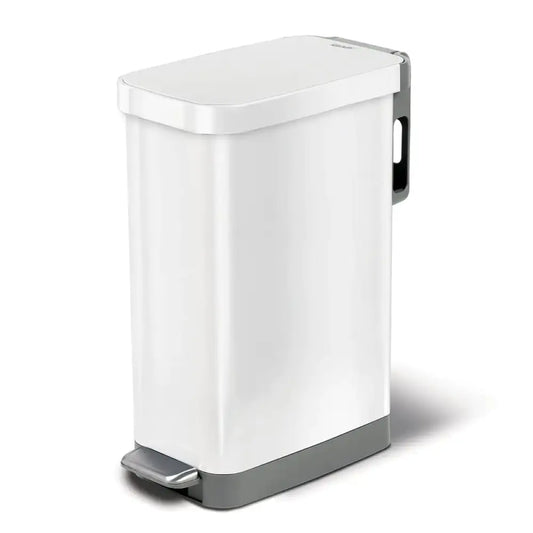 Glad Slim Trash Can with Clorox Odor Protection - Narrow Kitchen Garbage Bin with Soft Close Lid Step On Foot Pedal