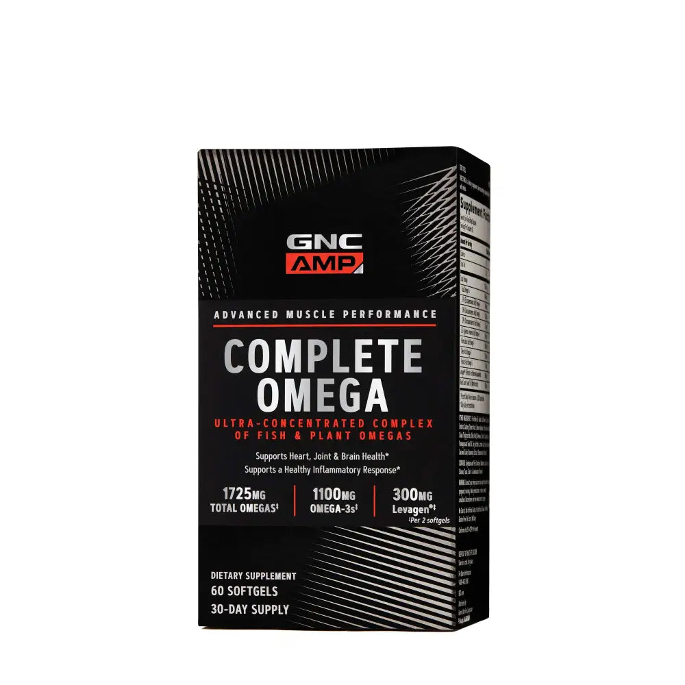 GNC AMP Complete Omega | Supports Heart Joint and Brain Health | 60 Count - n/a