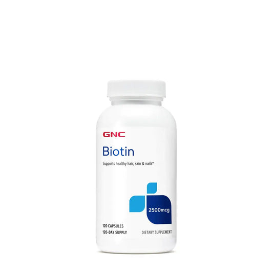 GNC Biotin 2500mcg Supplement Supports Healthy Hair Skin and Nails 120 Servings - 120 Count (Pack of 1)