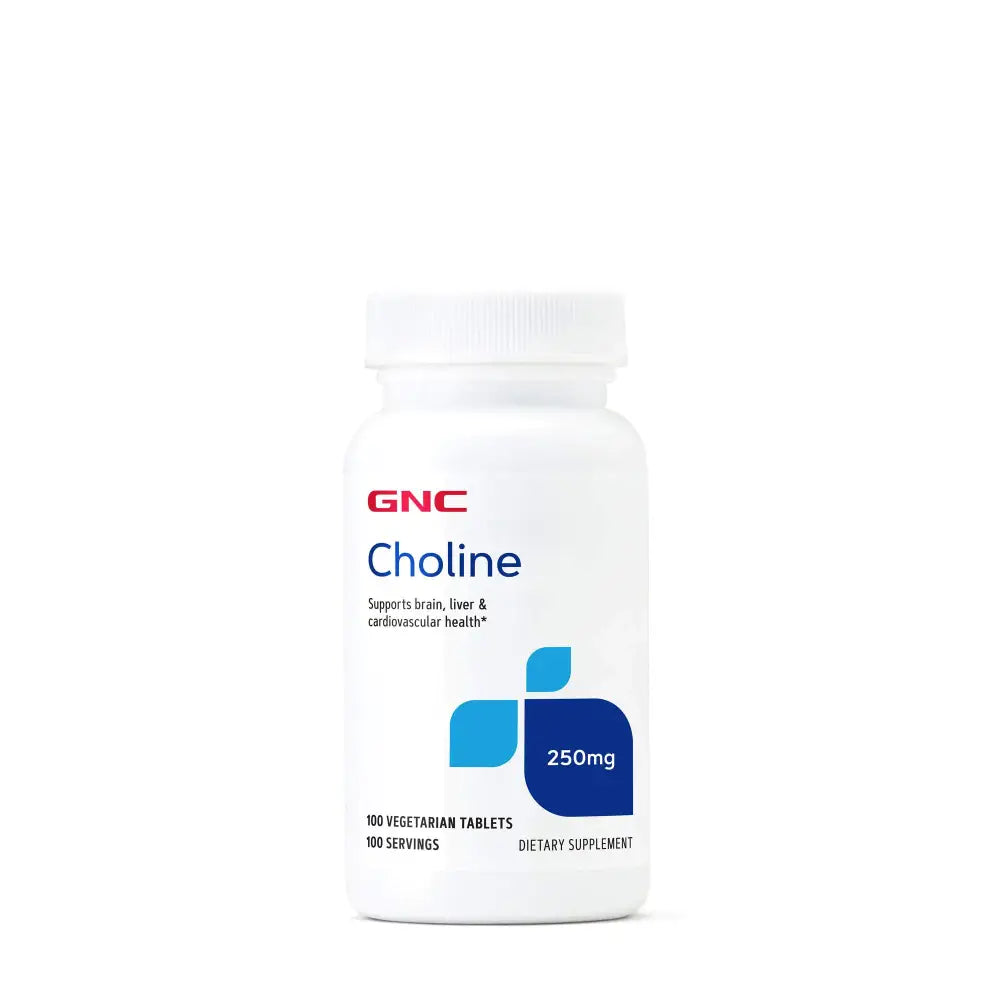 GNC Choline 250mg | Supports Brain Liver and Cardiovascular Health Vegetarian | 100 Tablets - n/a