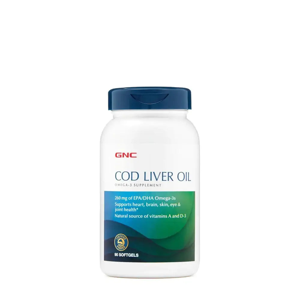 GNC Cod Liver Oil | Supports Heart Brain Skin Eye & Joint Health | 90 Count - n/a