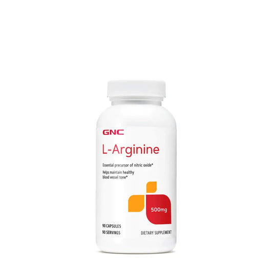 GNC L-Arginine 500mg 90 Capsules Increases Nitric Oxide Productioin - n/a