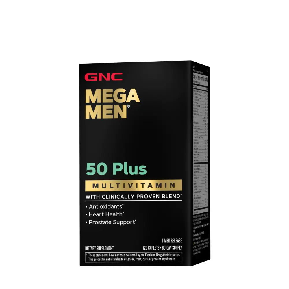 GNC Mega Men 50 Plus Multivitamin | Heart Health | Prostate and Circulatory Support | 120 Count - n/a