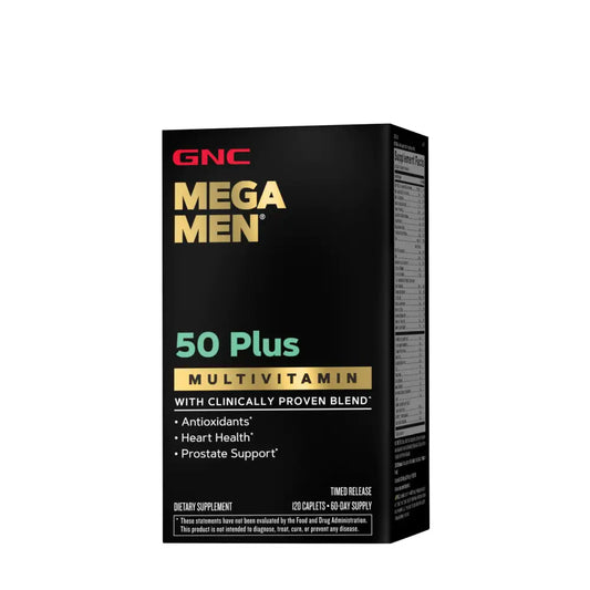 GNC Mega Men 50 Plus Multivitamin | Heart Health | Prostate and Circulatory Support | 120 Count - n/a