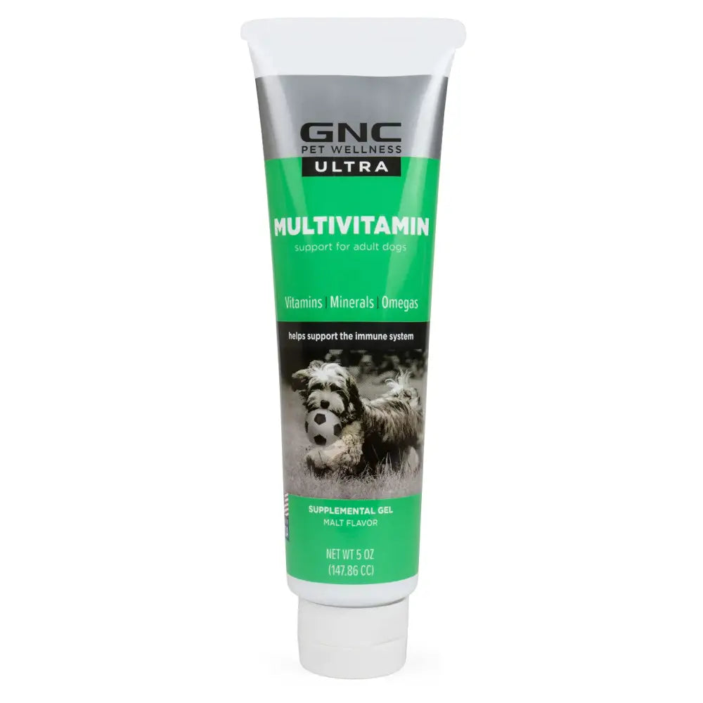 GNC Pets Ultra Multivitamin Gel/Paste All Dogs Malt Flavor 5-oz Tube | Pet Multivitamin Gel for Dogs in Malt Flavor
