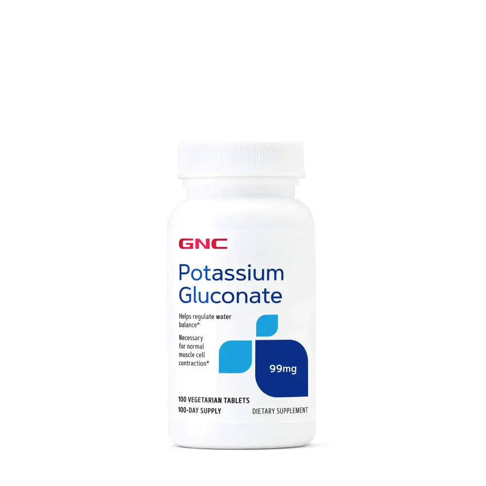 GNC Potassium Gluconate 99mg 100 Tablets Supports Normal Muscle Function - n/a