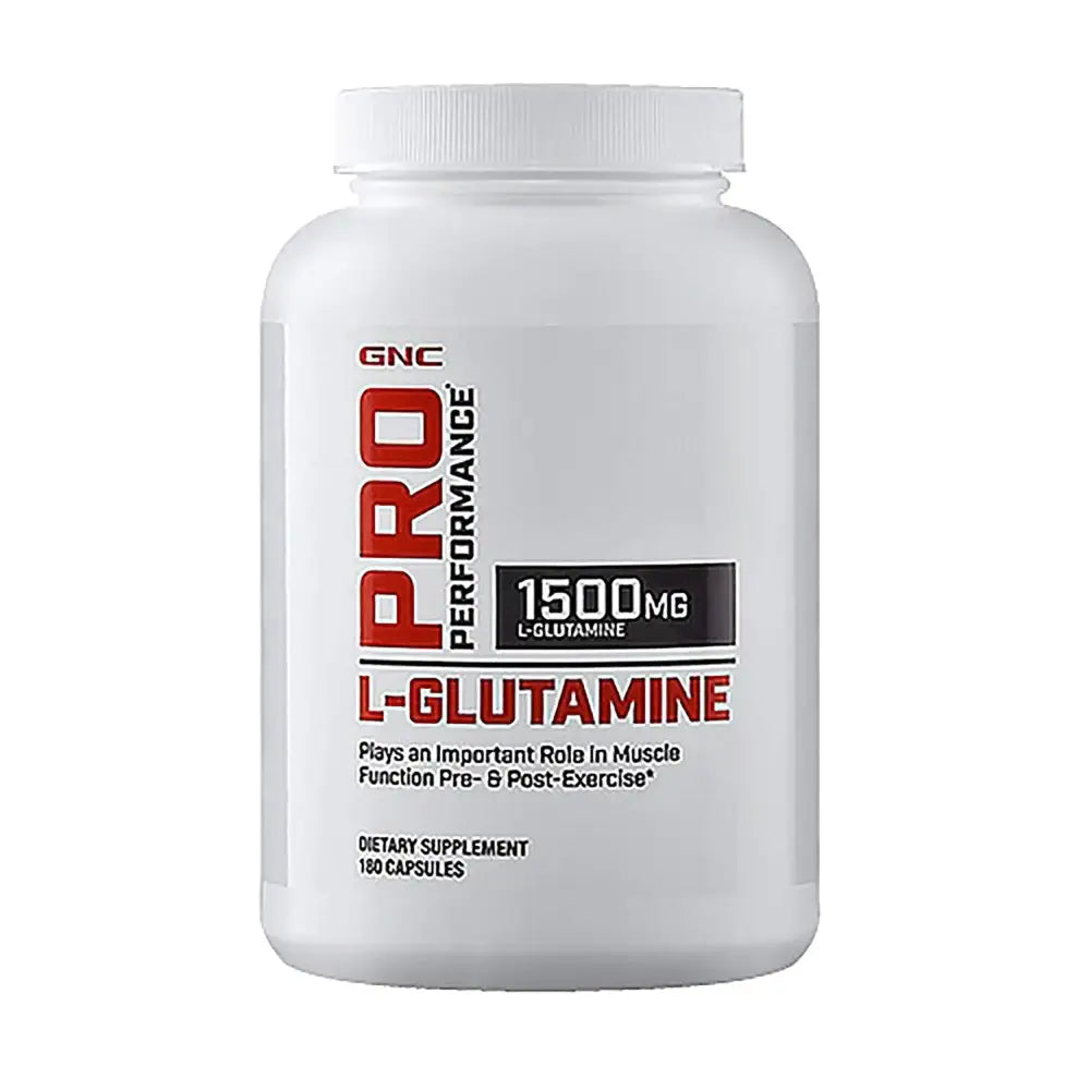 GNC Pro Performance L-Glutamine 180 Capsules Supports Muscle Recovery - 180 Count (Pack of 1)