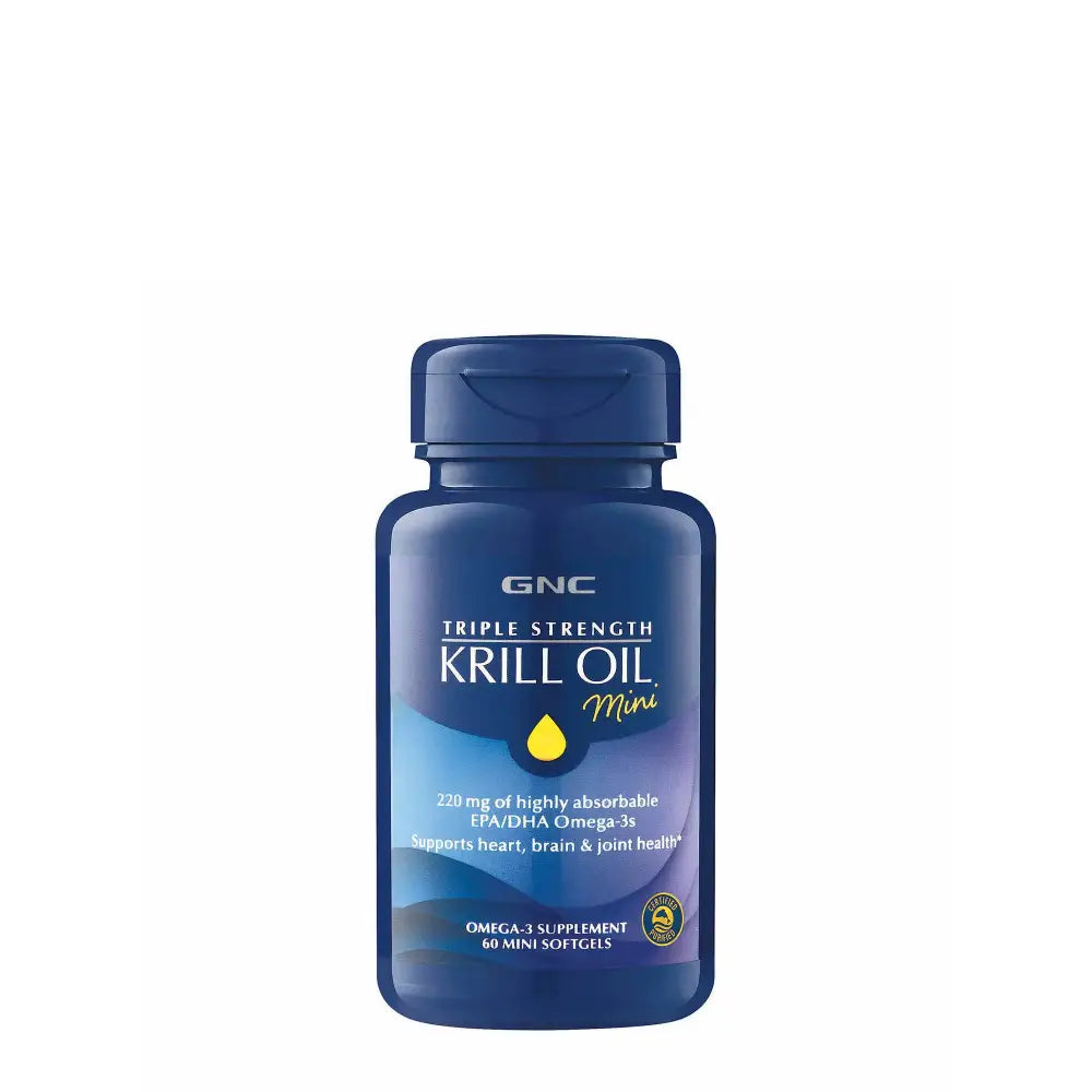 GNC Triple Strength Krill Oil Mini 60 Softgels for Join Skin Eye and Heart Health - n/a