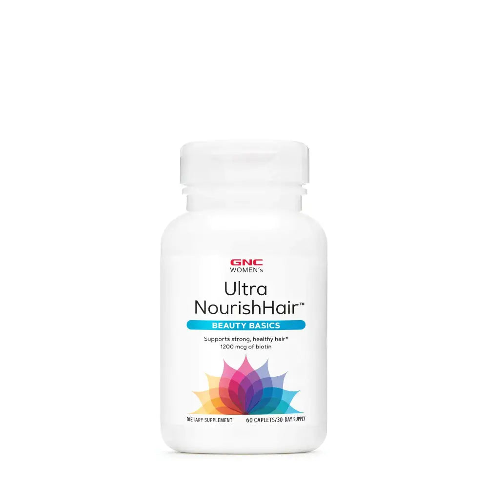 GNC Womens Ultra NourishHair Vitamins | Supports Healthy Hair Skin and Nails | Biotin with Vitamins C E and Zinc