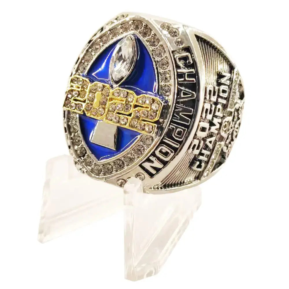 guancrown 2022 Fantasy Football Championship Ring Trophy - Gold And Silver Plated | FFL Champion Ring (size 8 included