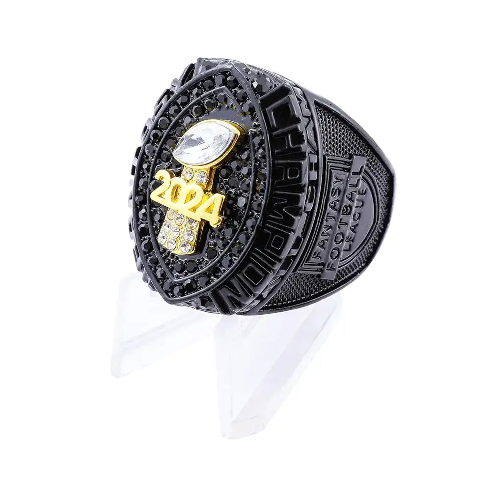 guancrown 2024 Fantasy Football Championship Trophy Ring Award Prize Sports Winner FFL Champion Ring (size 9 ring