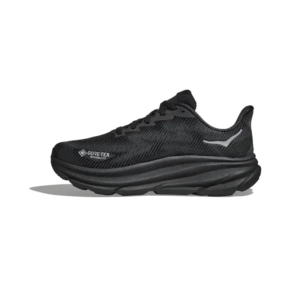 Hoka Mens Clifton 9 GTX Sneaker Black/Black 1 14 - Black/Black 1 / 14