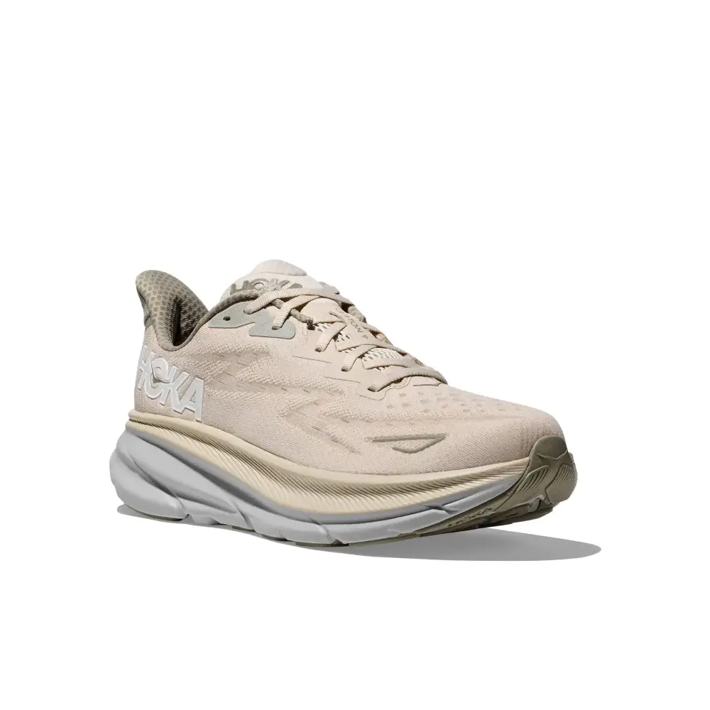 Hoka Mens Clifton 9 Sneaker Oat Milk/Barley 9.5 - Oat Milk/Barley / 9.5