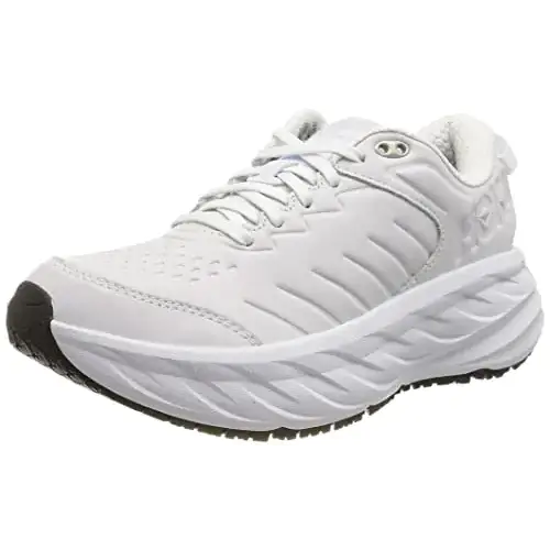 Hoka Womens Bondi Slip Resistant Sneaker White 8.5 - White / 8.5