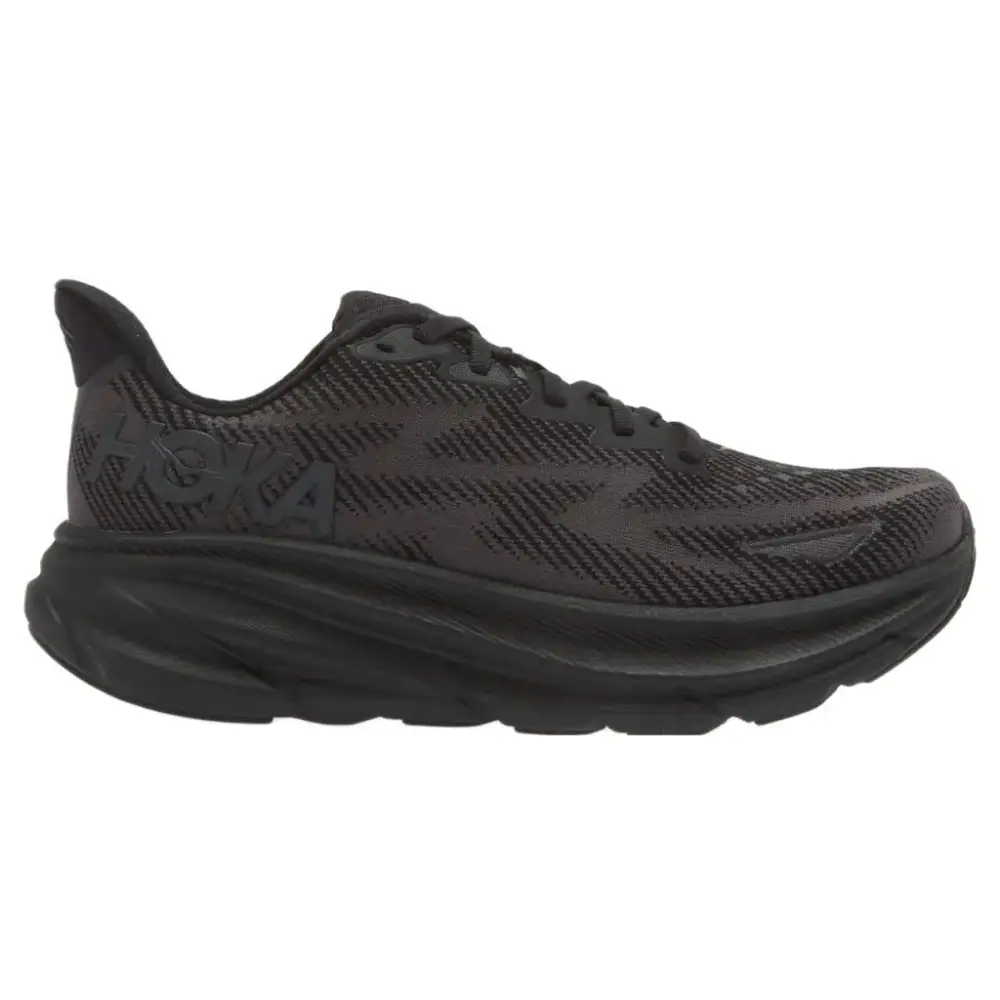 Hoka Womens Clifton 9 Sneaker Black/Black 9.5 - n/a
