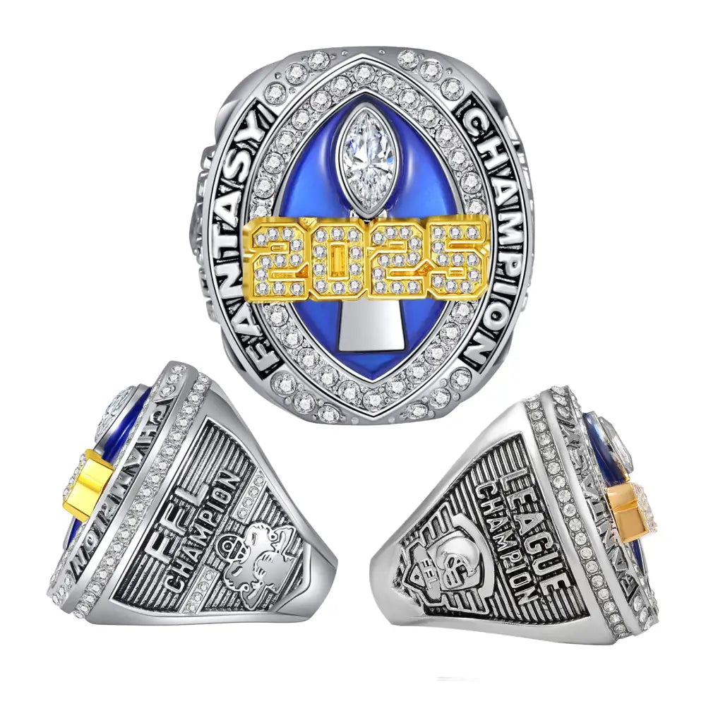 HuangouSA 2025 Fantasy Football Championship Ring League Champion Trophy Rings Premium Award for Winner (Just ring 4