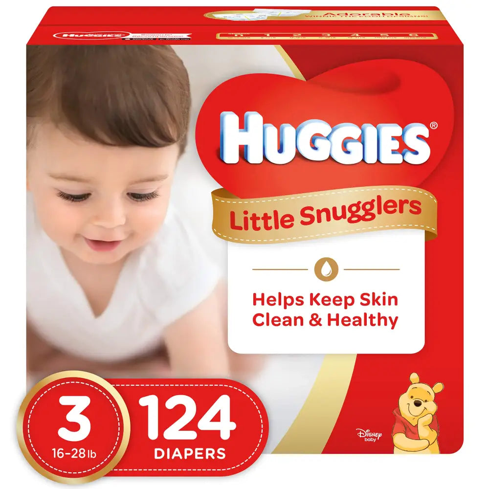 Huggies Little Snugglers Baby Diapers Size 3 124 Count GIANT PACK (Packaging May Vary) - n/a