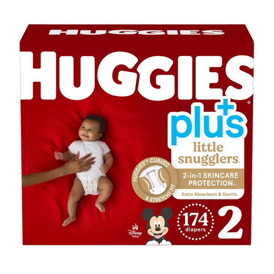 Huggies Little Snugglers Plus Diapers Size 2 174 Count - 174 / Size 2