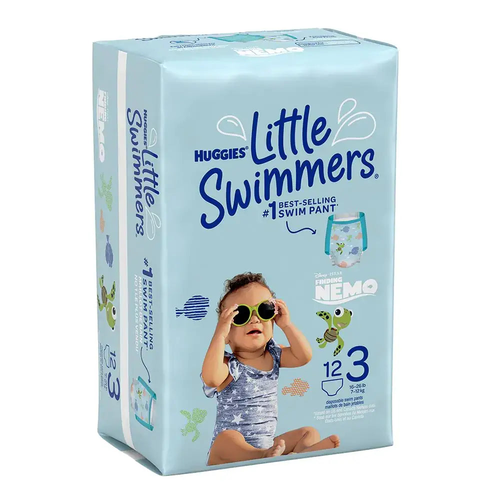 Huggies Little Swimmers Disposable Swim Diapers Swimpants Size 3 Small (16-26 lb.) 12 Ct. (Packaging May Vary) - n/a