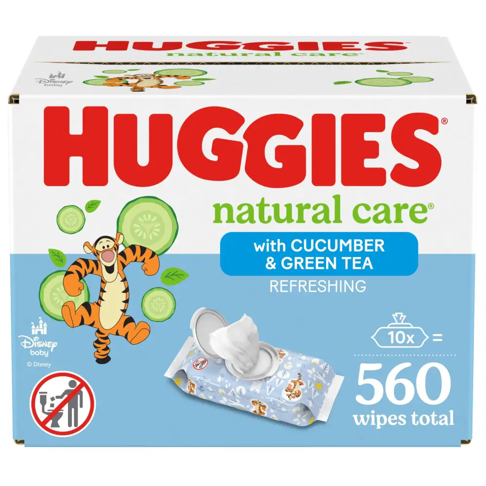 Huggies Natural Care Refreshing Baby Wipes Hypoallergenic Scented 10 Flip-Top Packs (560 Wipes Total) Packaging May