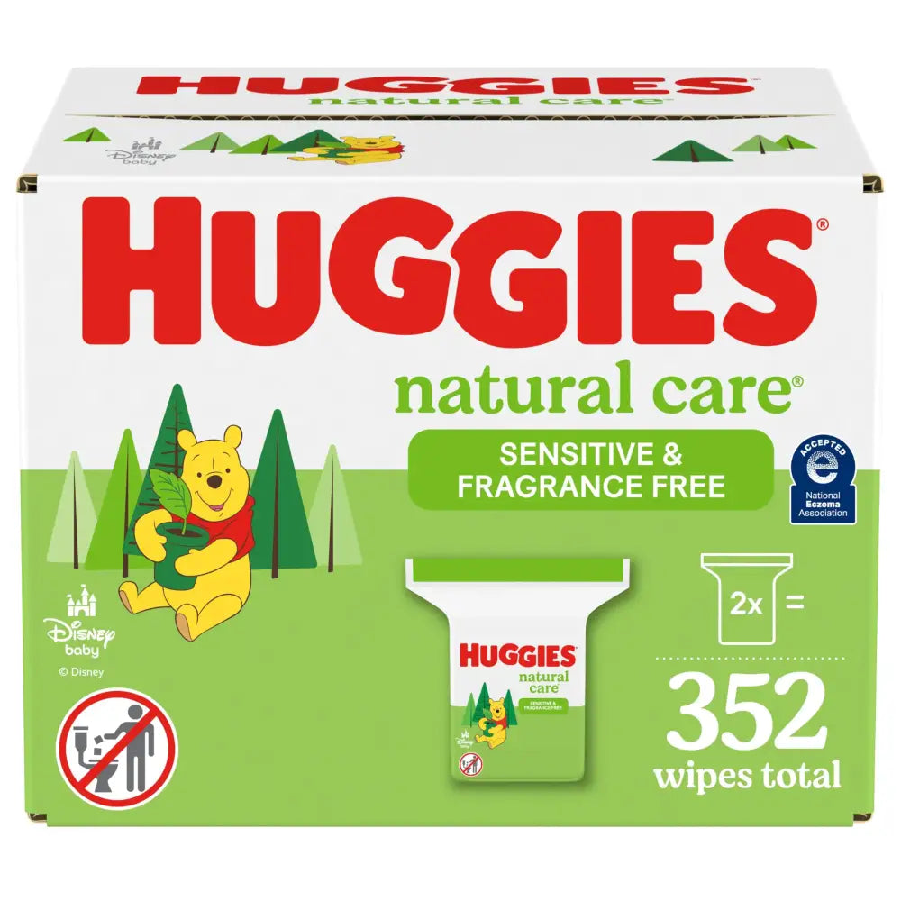 Huggies Natural Care Sensitive Baby Wipes Unscented Hypoallergenic 99% Purified Water 2 Refill Packs (352 Wipes Total)
