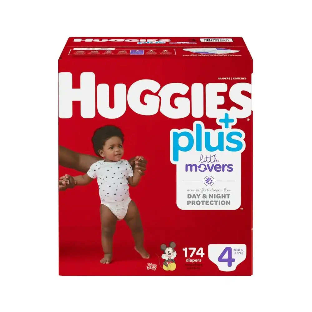 Huggies Plus Diapers Size 4 174 Count - 1.0 / Size 4 (22-37 Pound / 10-17 kg), 174 Count