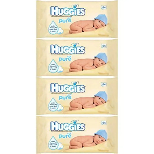 Huggies Pure Baby Wipes 56 Count (Pack of 4) 224 Wipes Total - Fragrance-Free / 56 Count (Pack of 4)