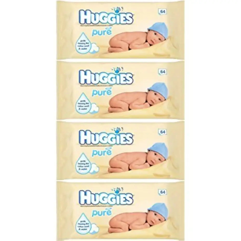 Huggies Pure Baby Wipes 56 Count (Pack of 4) 224 Wipes Total - Fragrance-Free / 56 Count (Pack of 4)