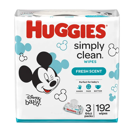 Huggies Simply Clean Fresh Scented Baby Wipes 64 Count (Pack of 3) - 64 Count (Pack of 3)