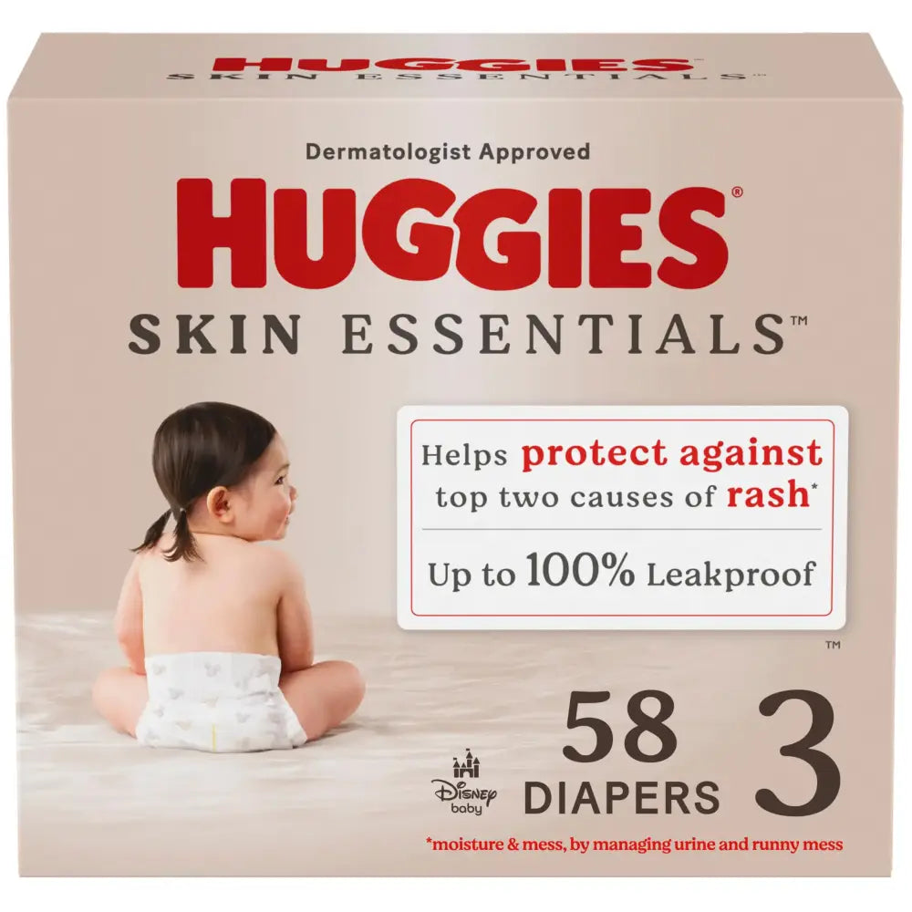 Huggies Size 3 Diapers Skin Essentials Baby Diapers Size 3 (16-28 lbs) 58 Count - 58 / Size 3