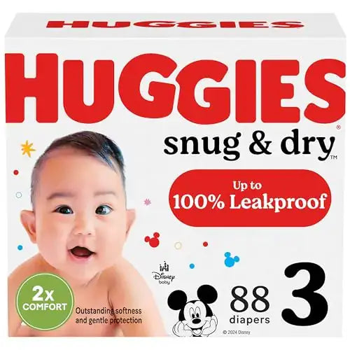 Huggies Size 3 Diapers Snug & Dry Baby Diapers Size 3 (16-28 lbs) 88 Count Packaging May Vary - n/a