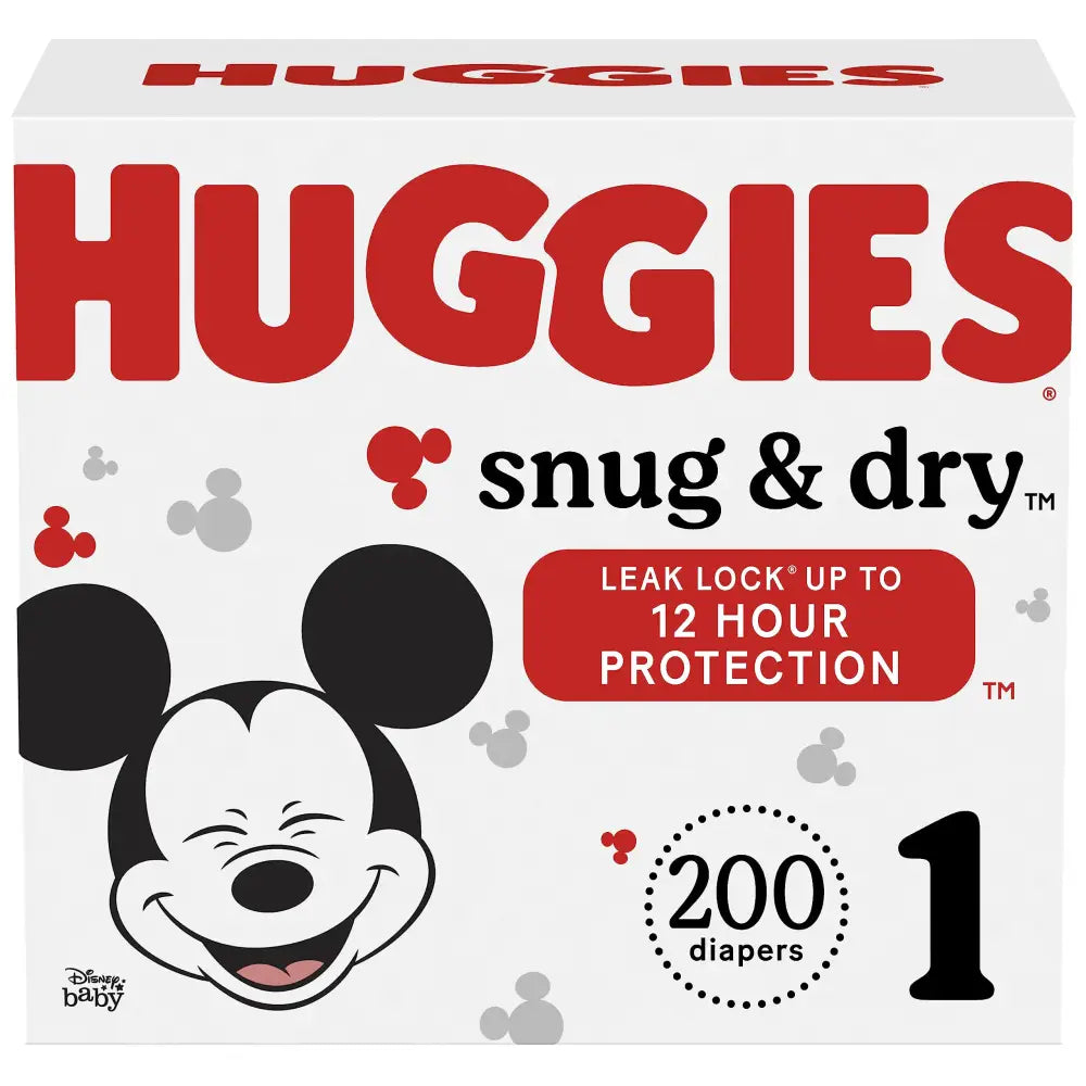 Huggies Snug & Dry Disposable Baby Diapers Size 1 200 Count - Size 1