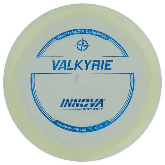 Innova Proto Glow Champion Valkyrie – Glow in The Dark Disc Golf Driver (173-175g) - 173-175g