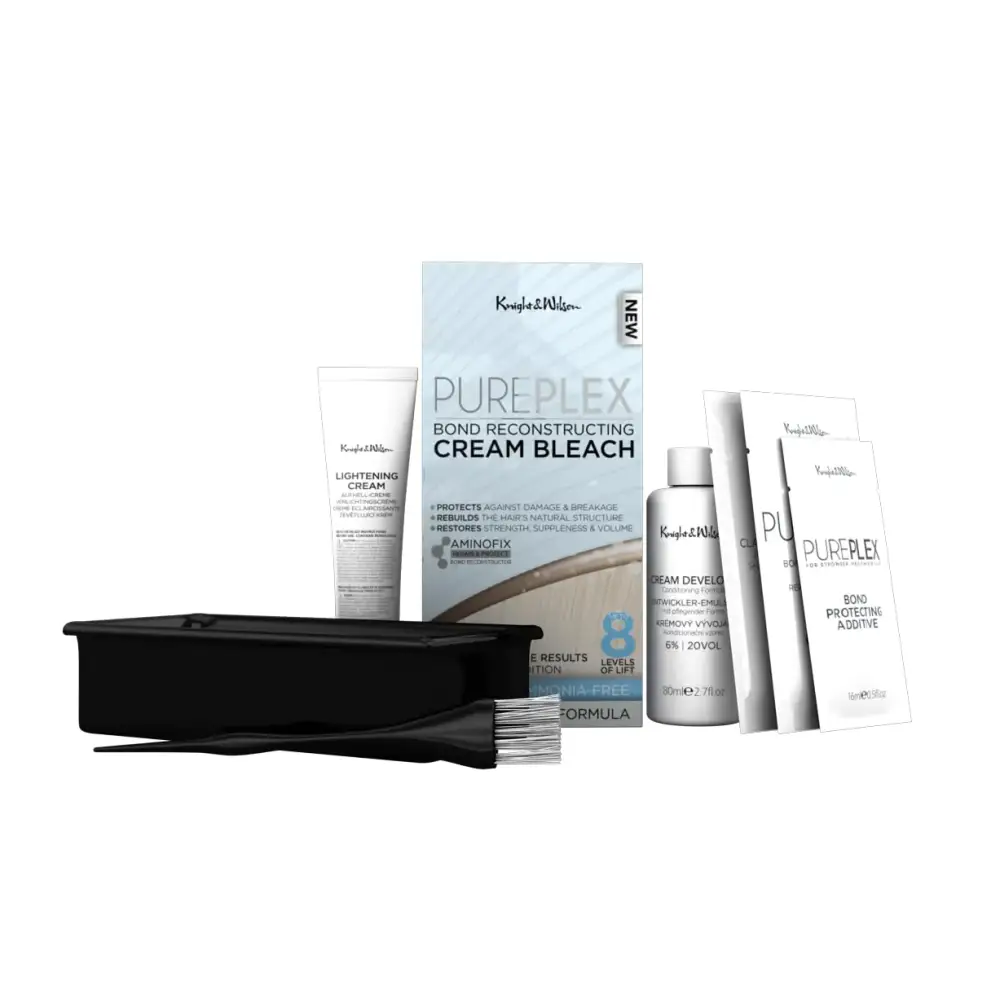Knight & Wilson PurePlex Cream Hair Bleach. Powder Free. Bond Reconstructing. Up to 8 of Lift Protects & Repairs during