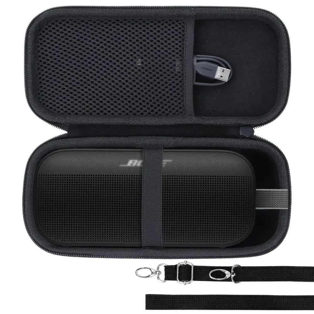 Lebakort Hard Case Compatible with Bose SoundLink Flex 2nd Gen/Bose SoundLink Flex Portable Speaker Black Case - Black