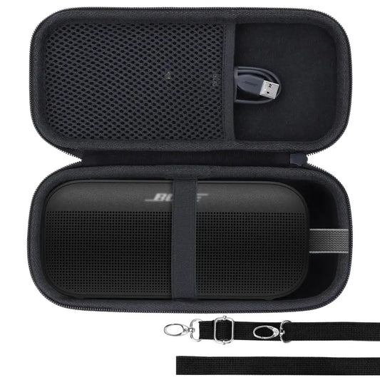 Lebakort Hard Case Compatible with Bose SoundLink Flex 2nd Gen/Bose SoundLink Flex Portable Speaker Black Case - Black