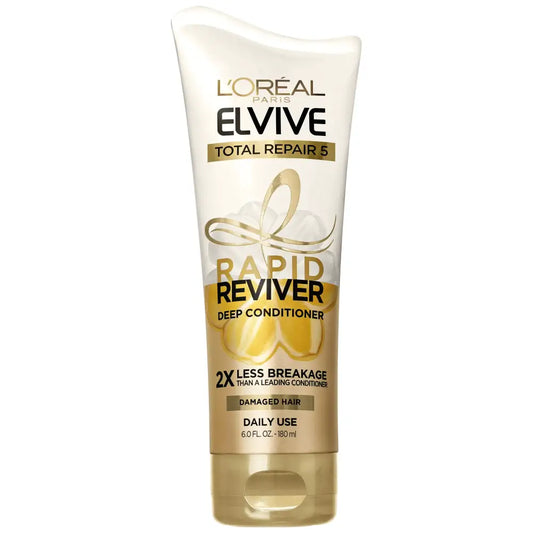 LOreal Paris Elvive Total Repair 5 Rapid Reviver Deep Conditioner Repairs Damaged Hair No Leave-In Time Heat Protectant