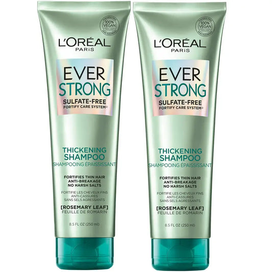 LOreal Paris EverStrong Thickening Sulfate Free Shampoo Thickens + Strengthens For Thin Fragile Hair with Rosemary Leaf