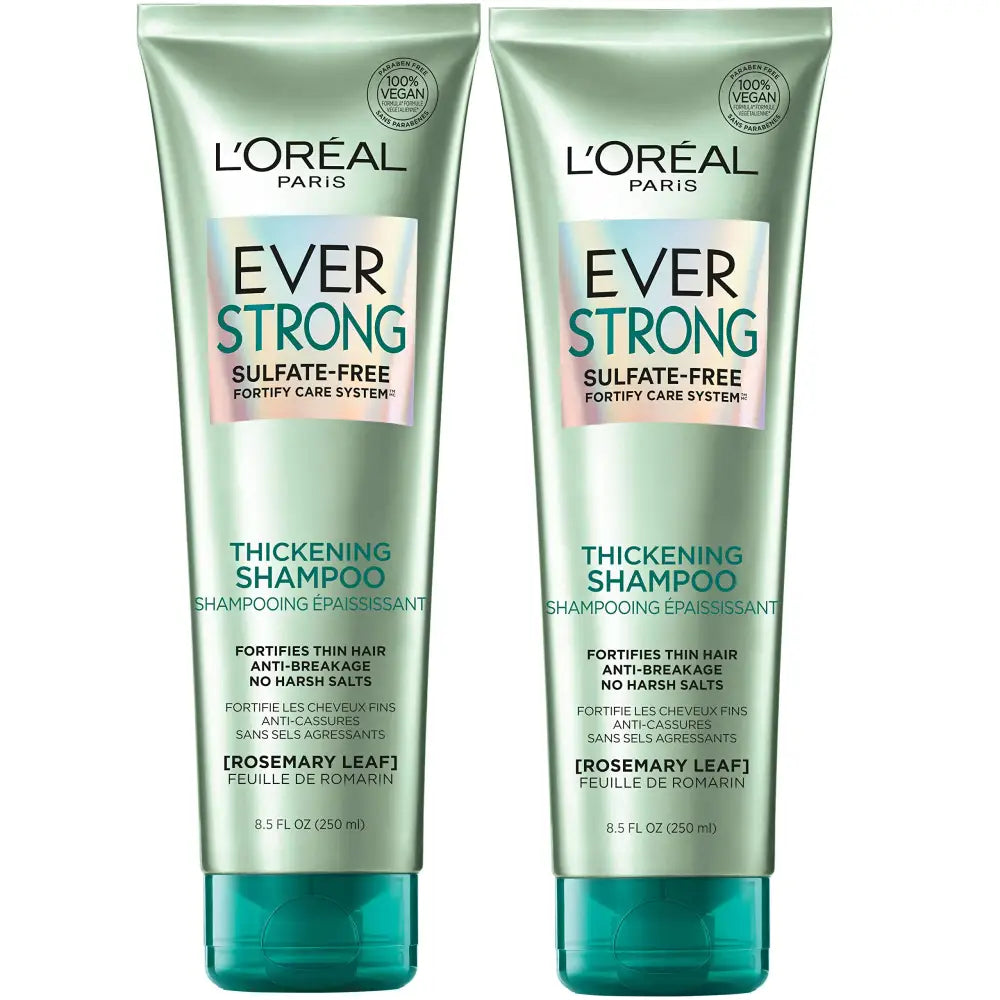 LOreal Paris EverStrong Thickening Sulfate Free Shampoo Thickens + Strengthens For Thin Fragile Hair with Rosemary Leaf