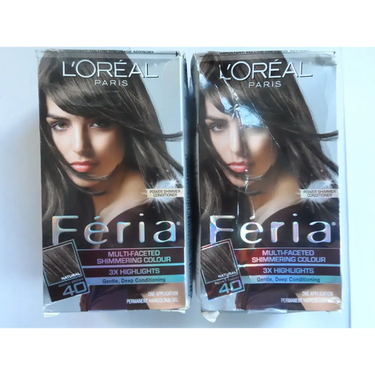 LOreal Paris Feria #40 Espresso 1kit Multi-Faceted Shimmering Colour with 3X Highlights Permanent haircolour gel Deep