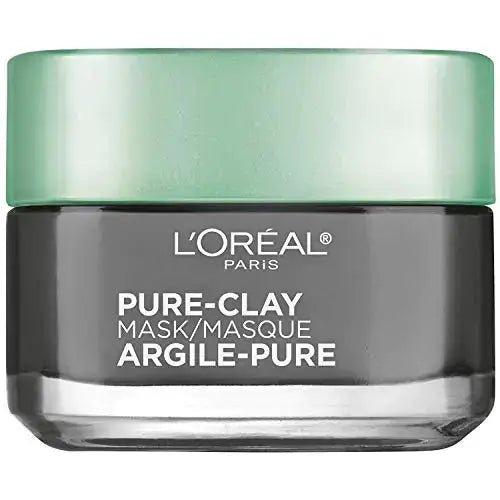 LOreal Paris Skincare Pure Clay Face Mask with Charcoal for Dull Skin to Detox & Brighten Skin Clay Mask at home face