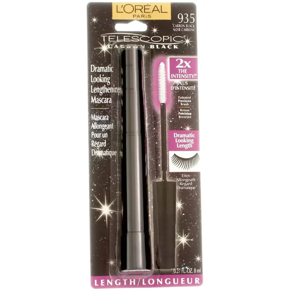 LOreal Paris Telescopic Mascara Carbon Black [935] 0.27 oz (Pack of 3) - Carbon Black / 0.27 Fl Oz (Pack of 3)