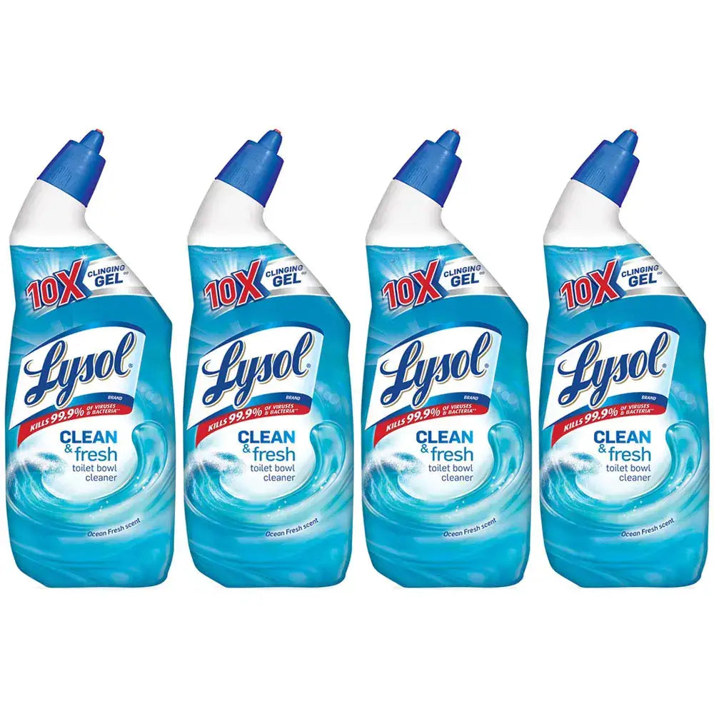 Lysol Clean & Fresh Toilet Bowl Cleaner Ocean Fresh 24 oz (Pack of 4) - 24 Fl Oz (Pack of 4)